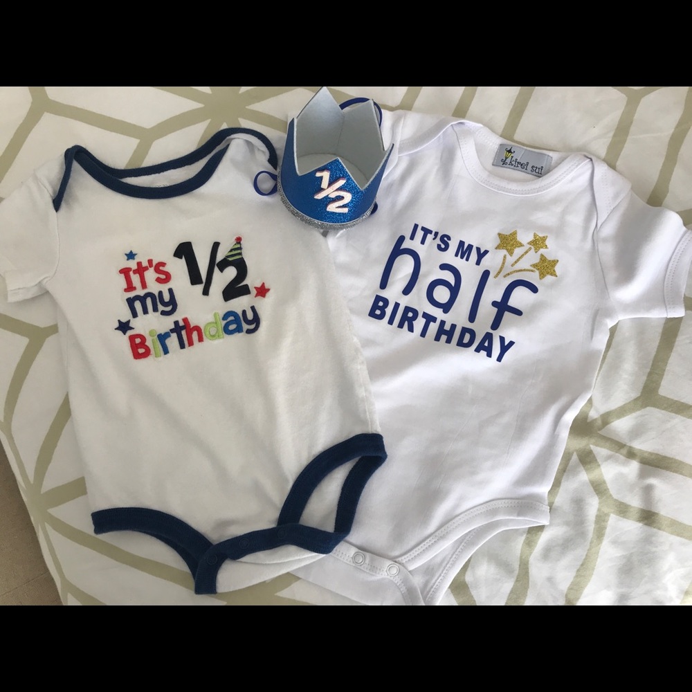 Half Birthday Onsies & Crown